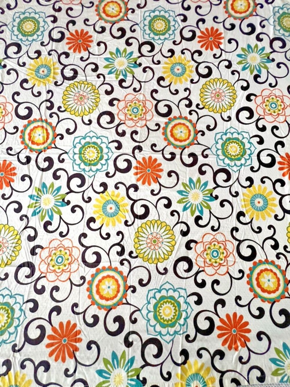 WAVERLY Shower Curtain Pom Pom Play Confetti FLOWER POWER Multicolor 70 X 72
